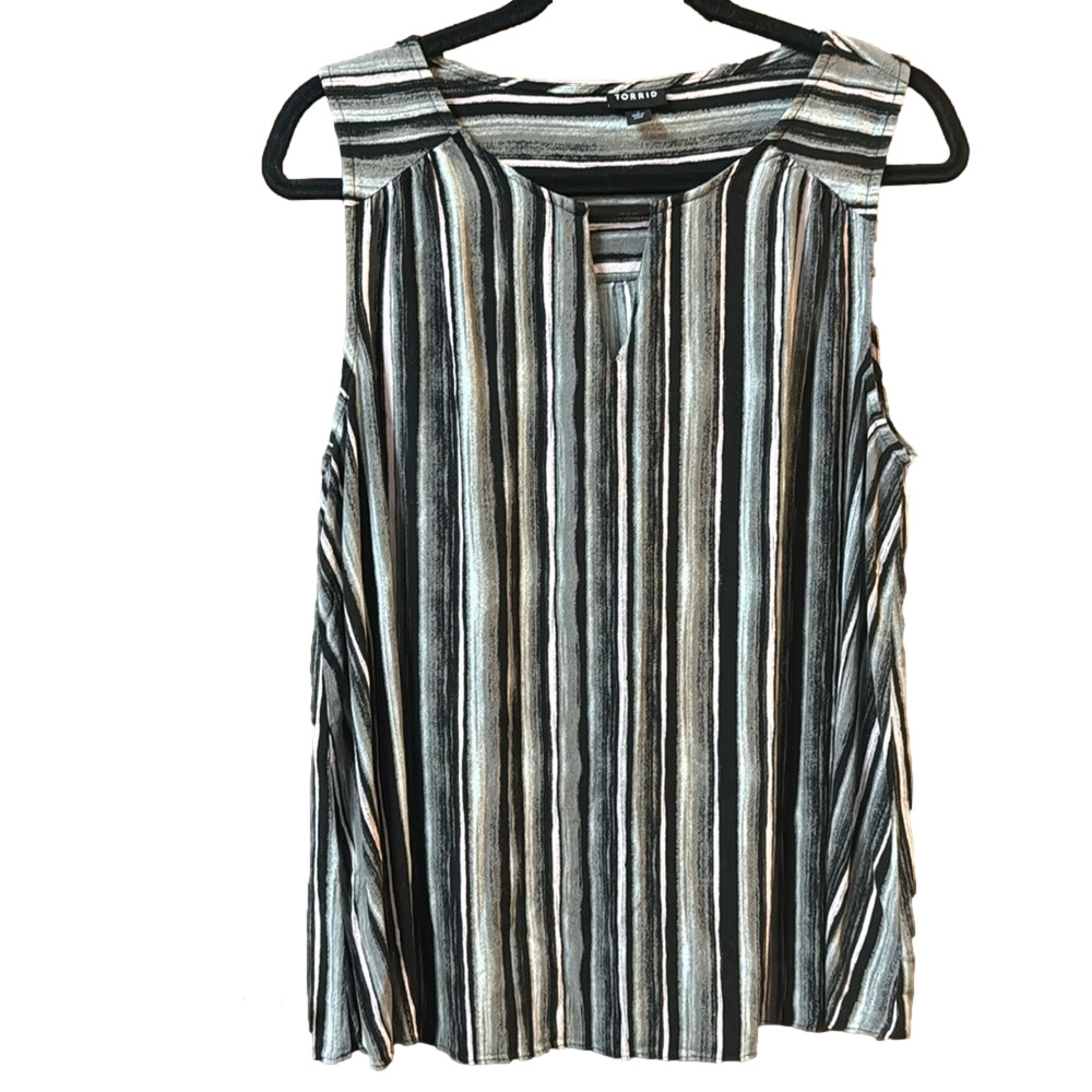 Torrid Vertical Striped Sleeveless Blouse